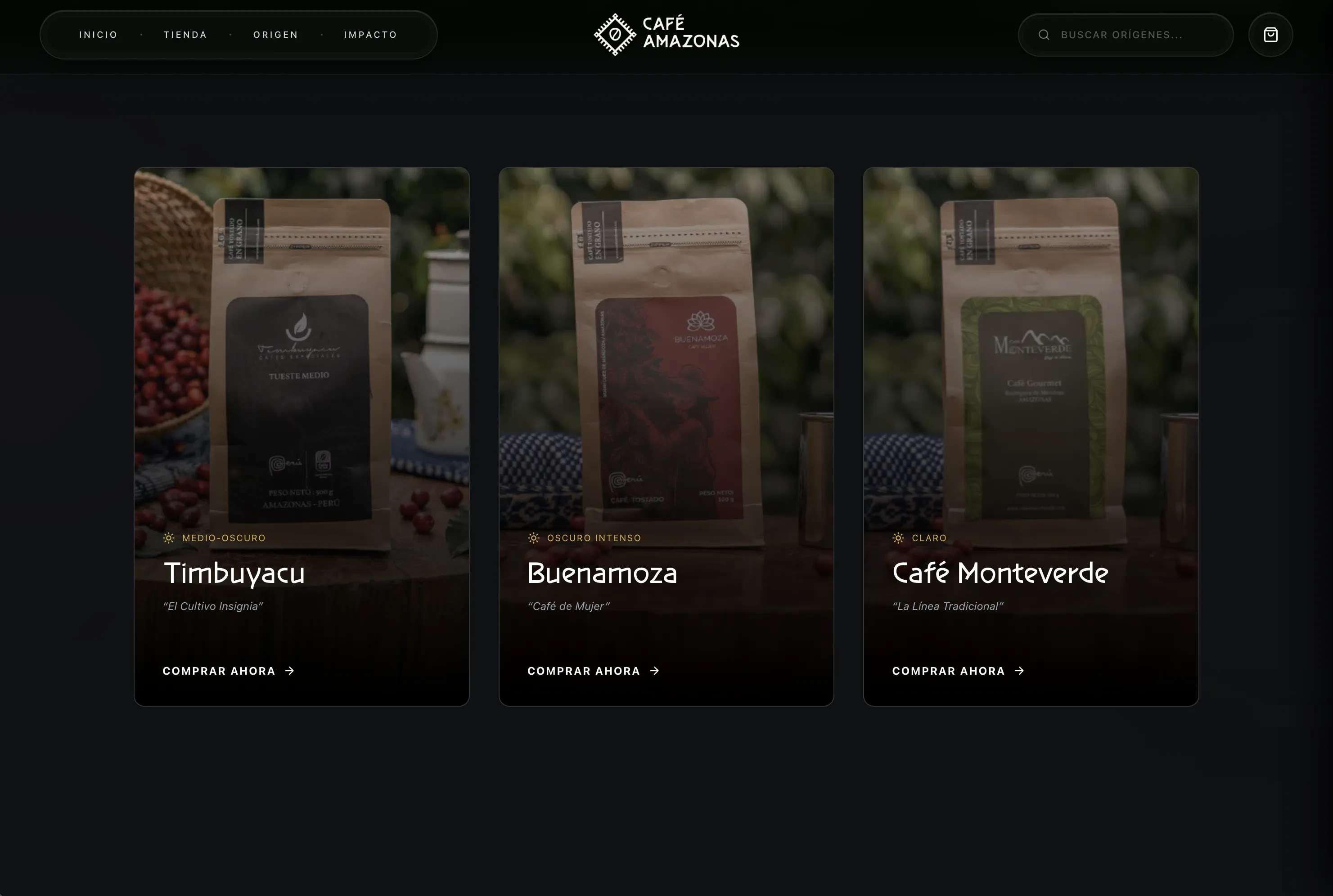 Diseño Móvil CAFÉ AMARUYA